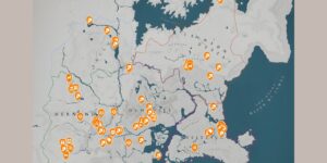 Crimson Desert interactive map filtered to show only Services markers
