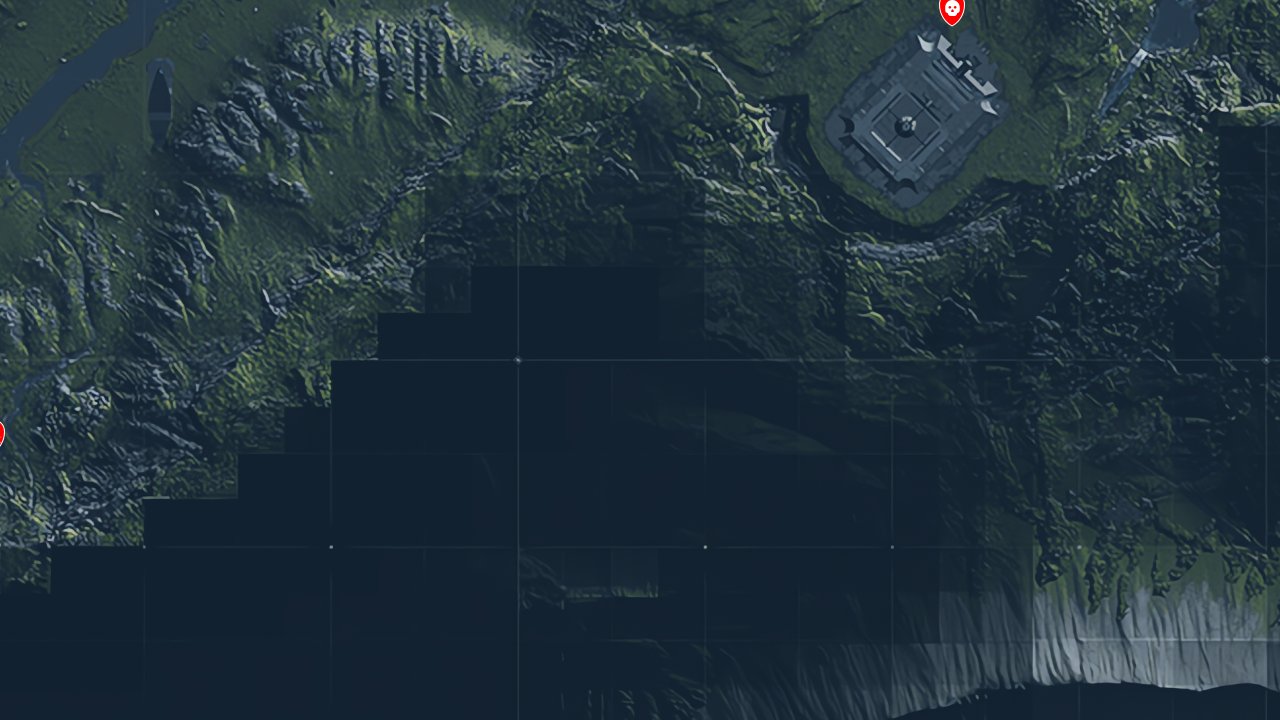 Death Stranding interactive map filtered to show only Enemy Locations markers