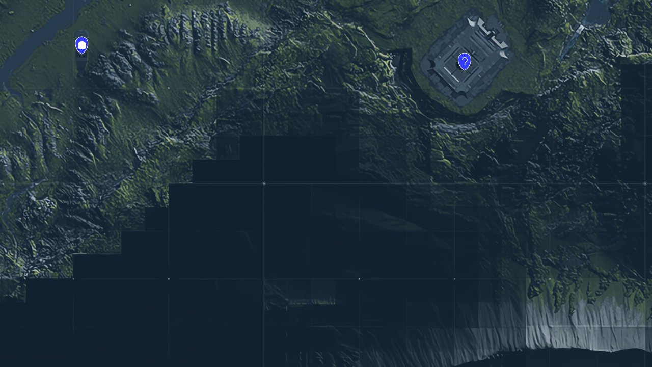 Death Stranding interactive map filtered to show only Facility Location markers