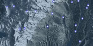 Death Stranding interactive map filtered to show only Locations markers
