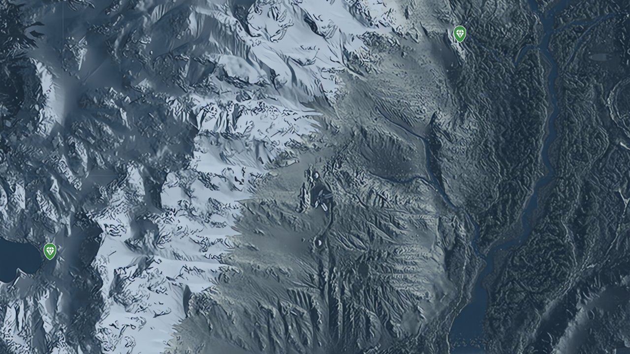 Death Stranding interactive map filtered to show only Materials markers
