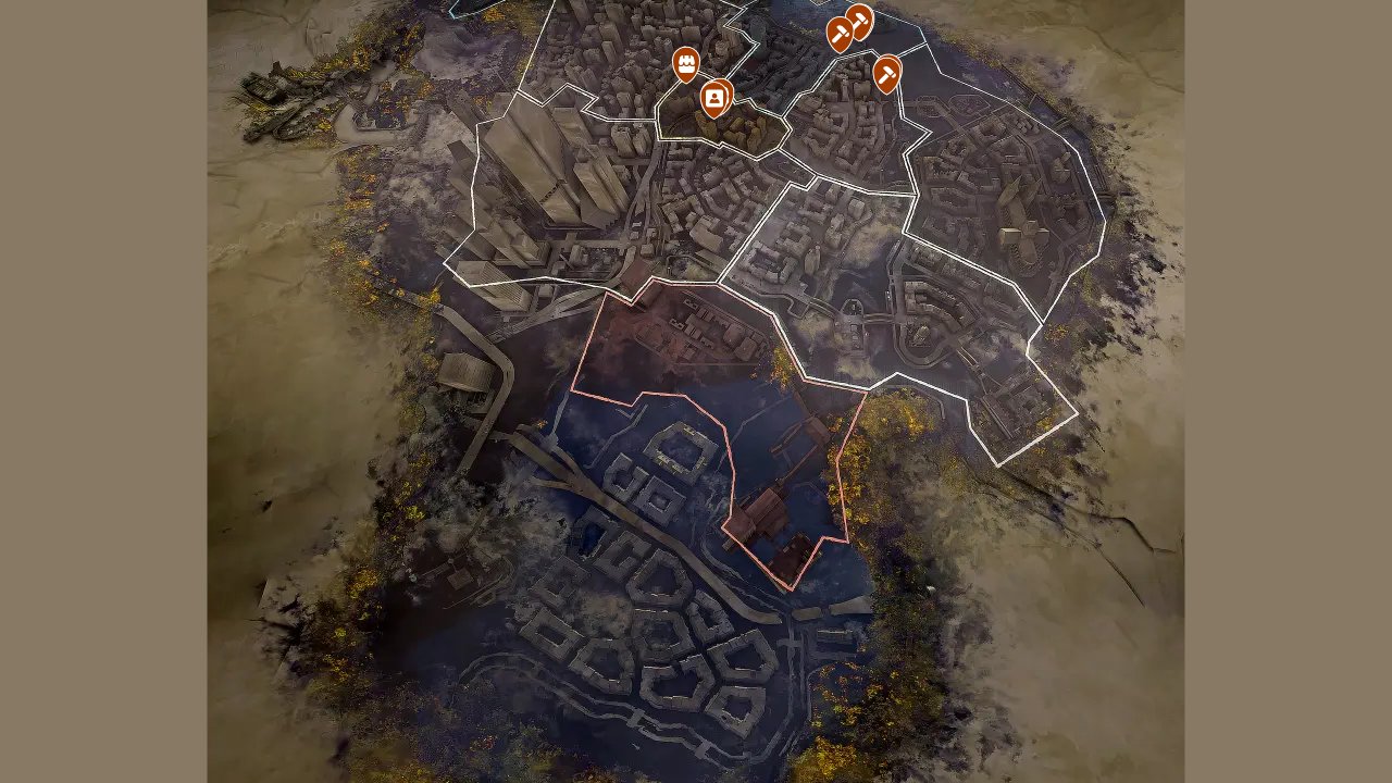Dying Light 2 Stay Human interactive map filtered to show only Interactive Characters markers
