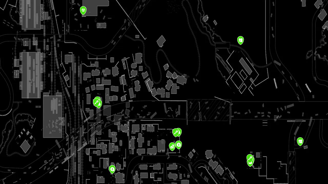 Dying Light interactive map filtered to show only Locations markers