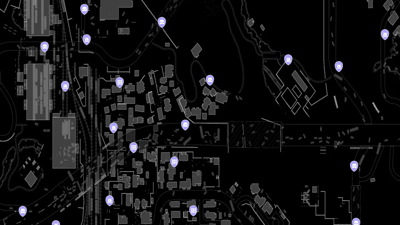 Dying Light interactive map filtered to show only Traps markers
