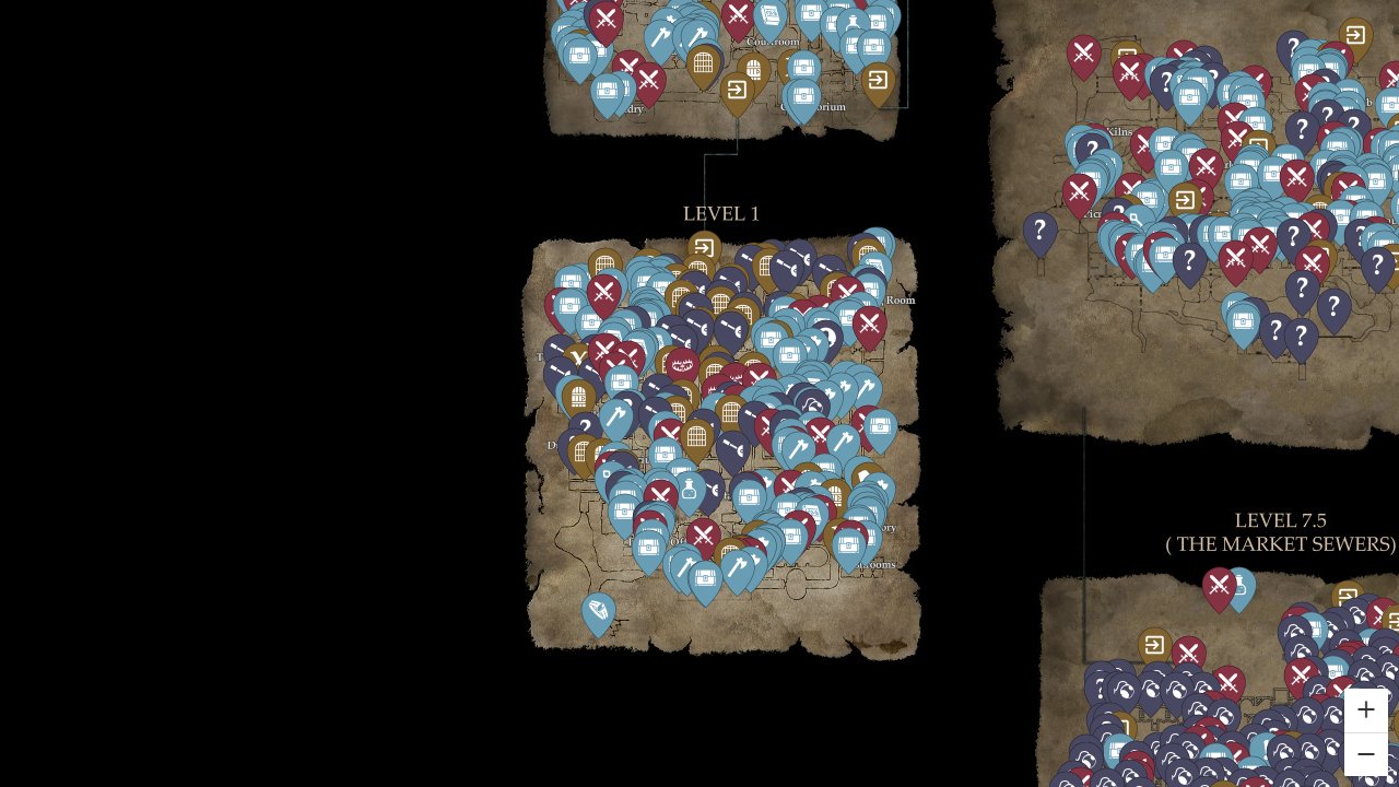 Exanima interactive map screenshot