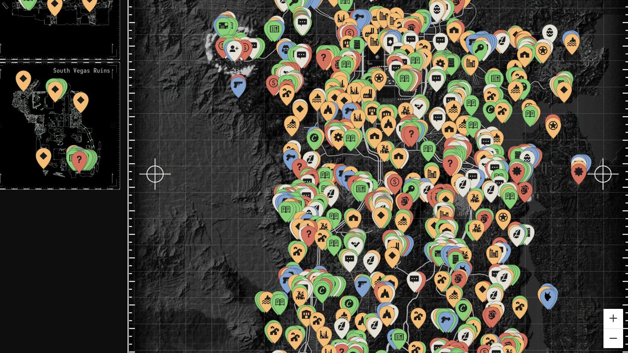 Fallout New Vegas interactive map screenshot