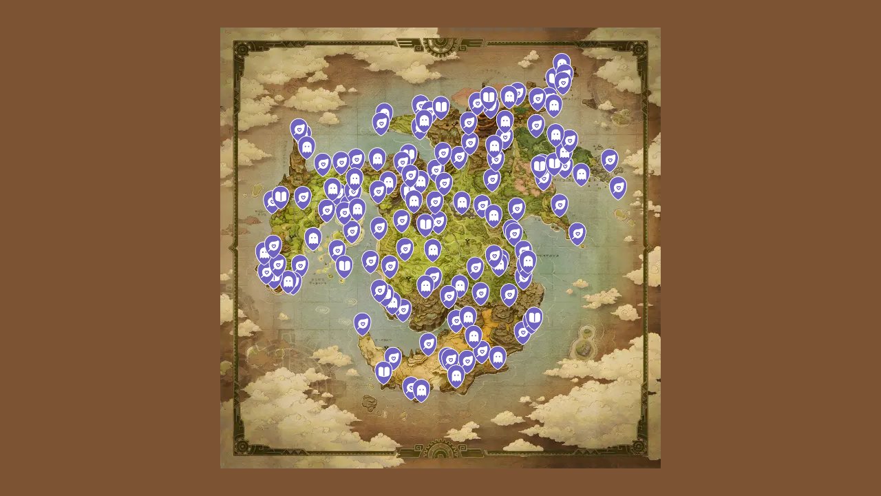 Fantasy Life I The Girl Who Steals Time interactive map filtered to show only Collectibles markers