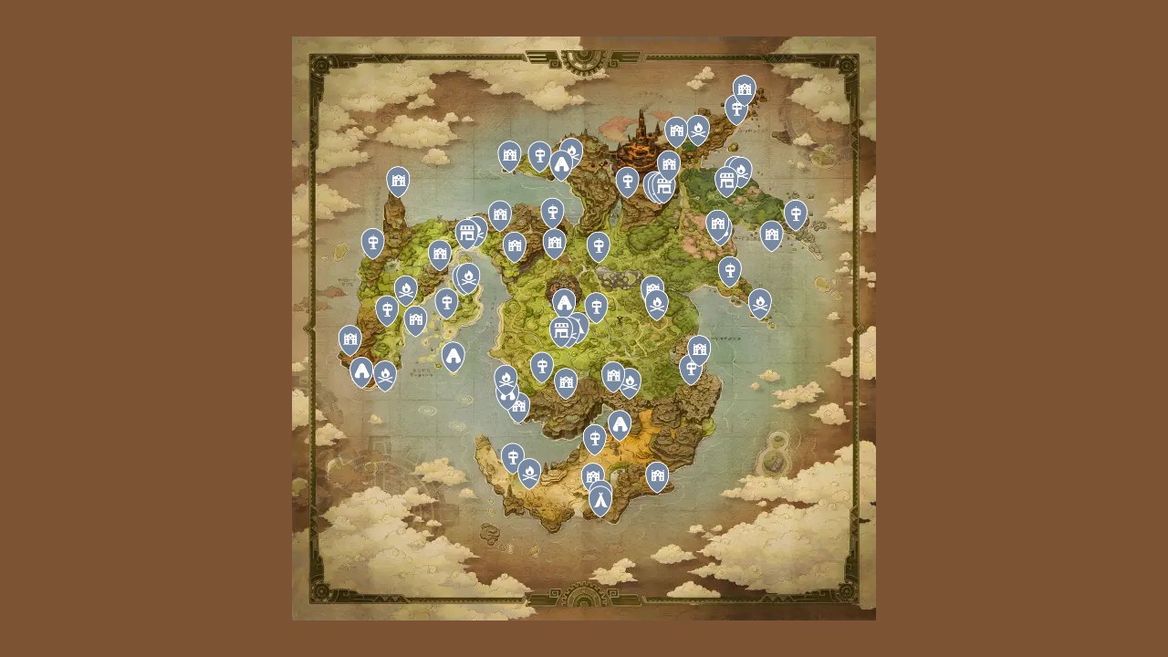 Fantasy Life I The Girl Who Steals Time interactive map filtered to show only Location markers