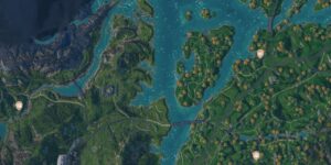Far Cry New Dawn interactive map filtered to show only Collectibles markers
