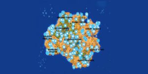Fortnite interactive map filtered to show only Points of Interest markers