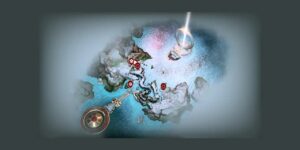 God Of War interactive map filtered to show only Missions markers