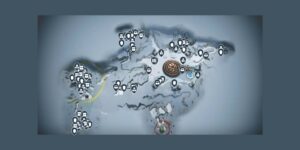 God Of War Ragnarok interactive map filtered to show only Loot markers
