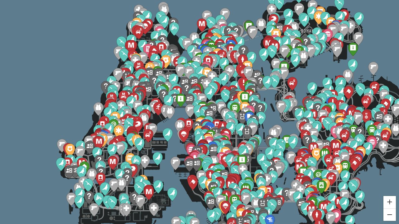 Grand Theft Auto 4 interactive map screenshot