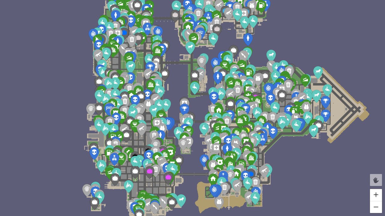 Grand Theft Auto Chinatown Wars interactive map screenshot