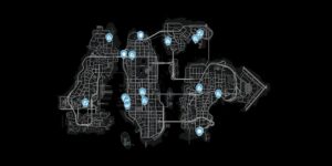 Grand Theft Auto IV interactive map filtered to show only Entertainment markers