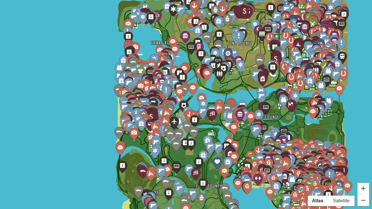 Grand Theft Auto San Andreas interactive map screenshot