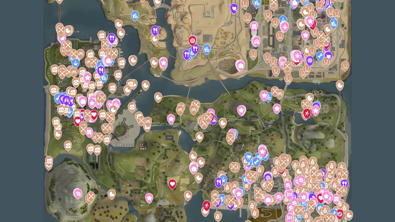 Grand Theft Auto San Andreas The Definitive Edition interactive map screenshot