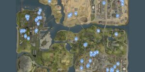 Grand Theft Auto San Andreas The Definitive Edition interactive map filtered to show only Services markers