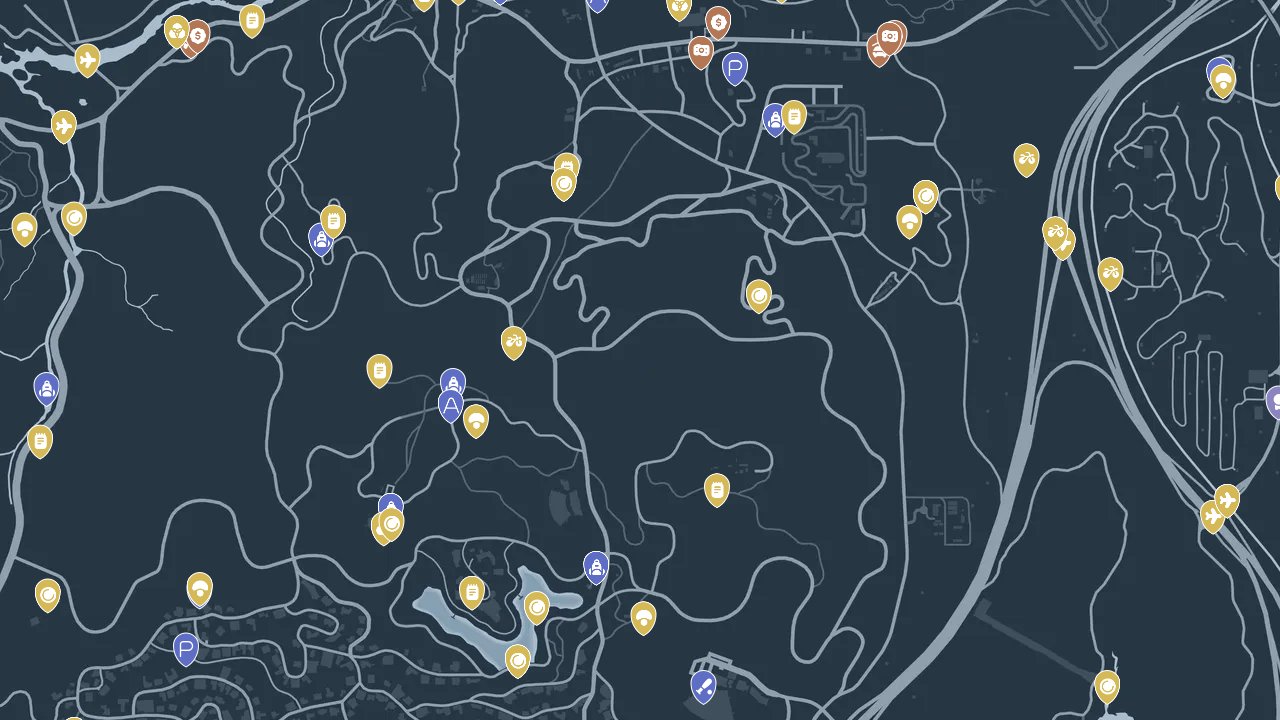 Grand Theft Auto V interactive map screenshot