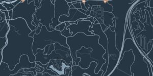 Grand Theft Auto V interactive map filtered to show only Points of Interest markers