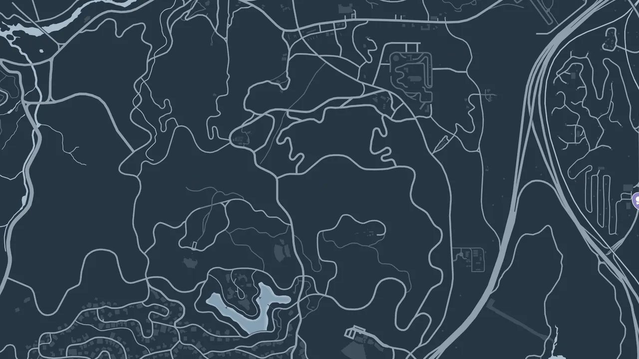 Grand Theft Auto V interactive map filtered to show only Sports markers
