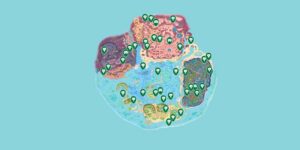 Hello Kitty Island Adventure interactive map filtered to show only Activities markers