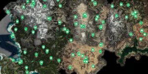 Horizon Forbidden West interactive map filtered to show only Activities markers