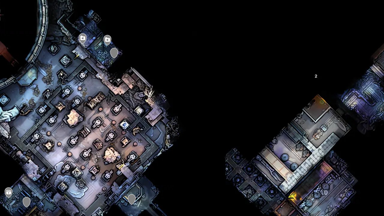 Horizon Forbidden West interactive map filtered to show only Datapoint markers