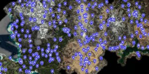 Horizon Forbidden West interactive map filtered to show only Locations markers