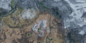 Horizon Zero Dawn interactive map filtered to show only Data Points markers