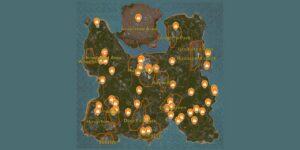 Humanitz interactive map filtered to show only Loot markers
