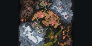 Icarus interactive map filtered to show only Enemies markers