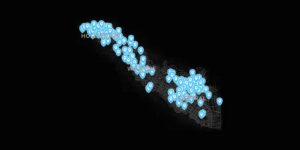 L.A. Noire interactive map filtered to show only Locations markers