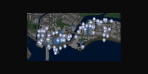 Like A Dragon Infinite Wealth interactive map filtered to show only Points of Interest markers