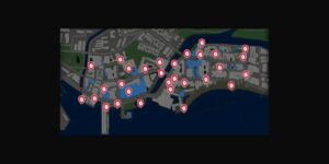 Like A Dragon Infinite Wealth interactive map filtered to show only Raids markers