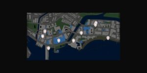 Like A Dragon Infinite Wealth interactive map filtered to show only Weapons markers