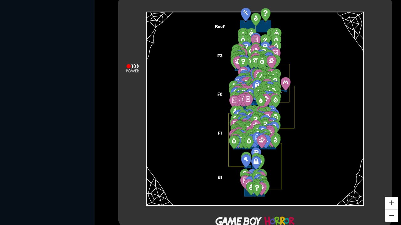 Luigis Mansion interactive map screenshot