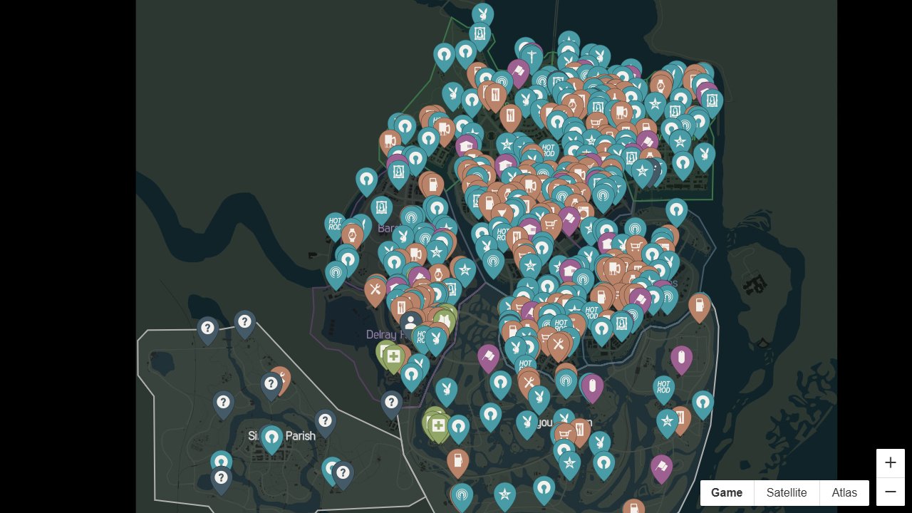 Mafia 3 interactive map screenshot