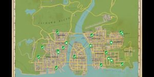 Mafia interactive map filtered to show only Missions markers