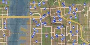 Mafia II interactive map filtered to show only Locations markers