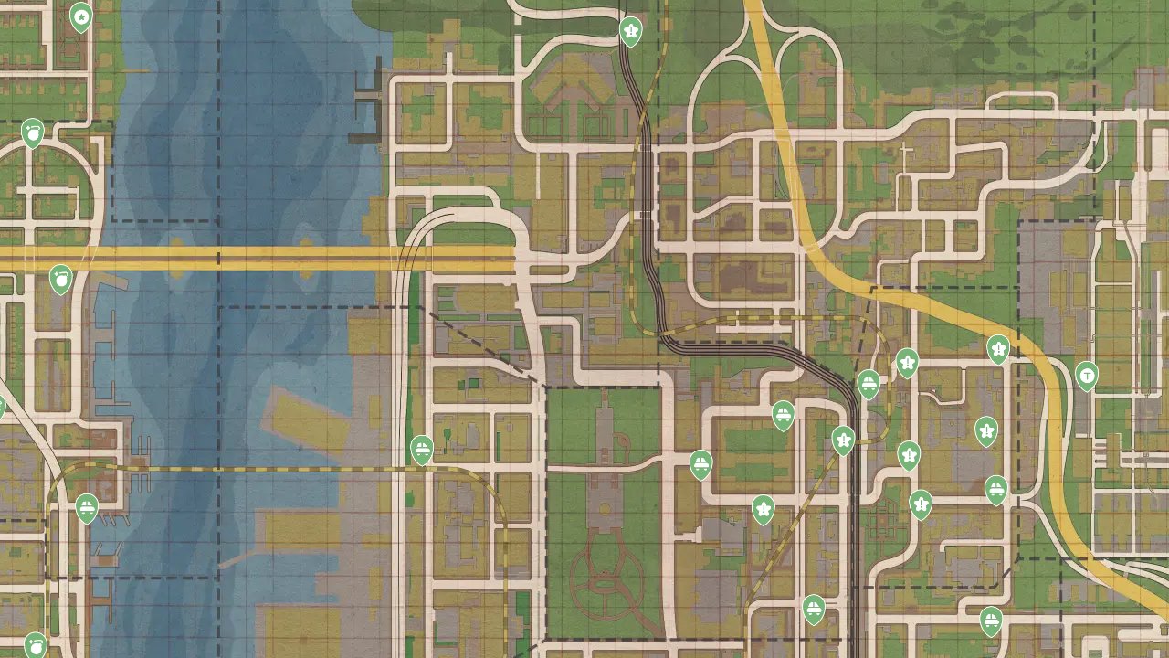 Mafia II interactive map filtered to show only The Betrayal of Jimmy DLC markers