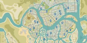 Mafia III interactive map filtered to show only Activities markers