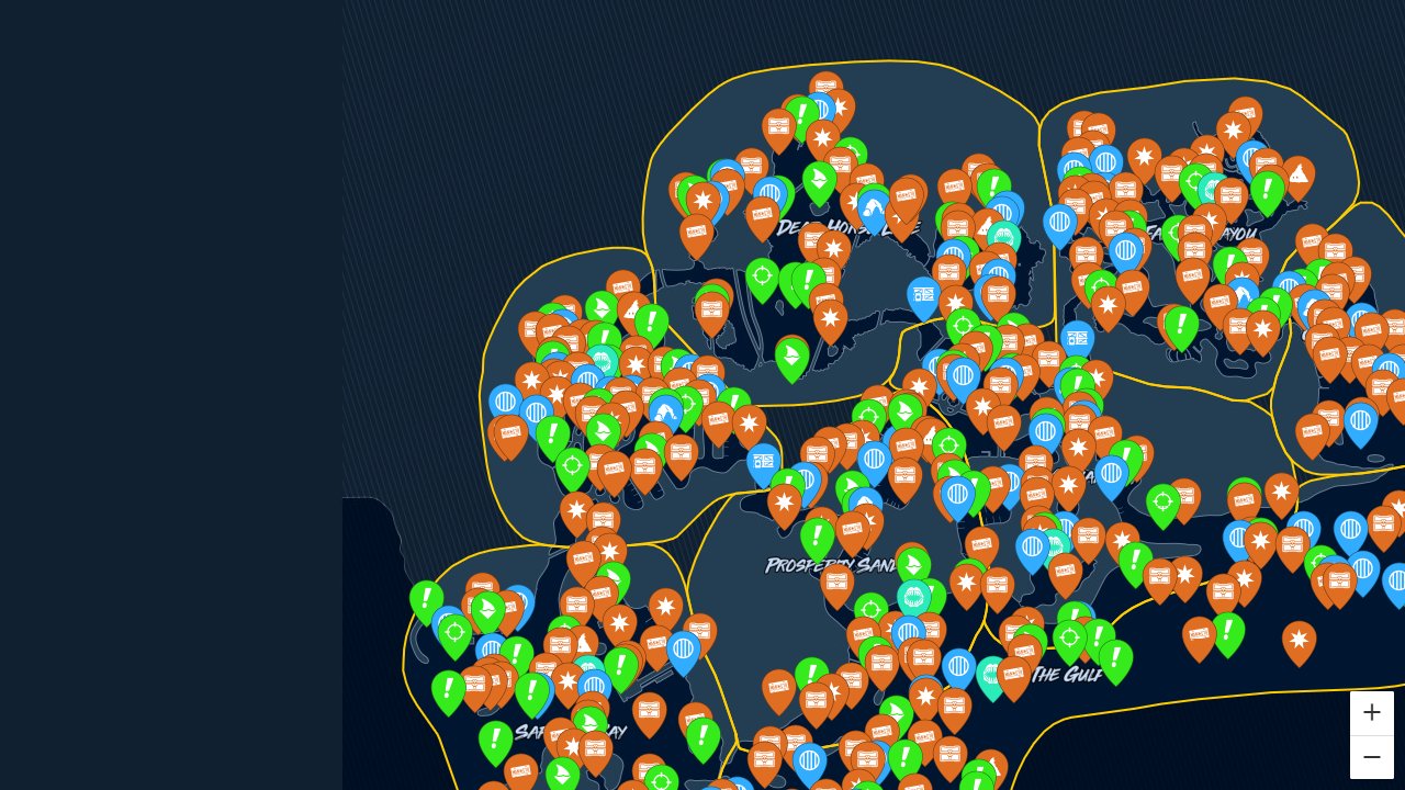 Maneater interactive map screenshot