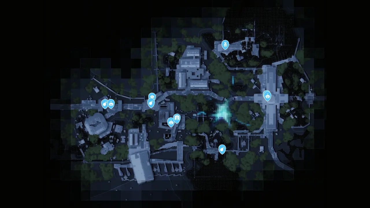 Marathon interactive map filtered to show only Enemies markers