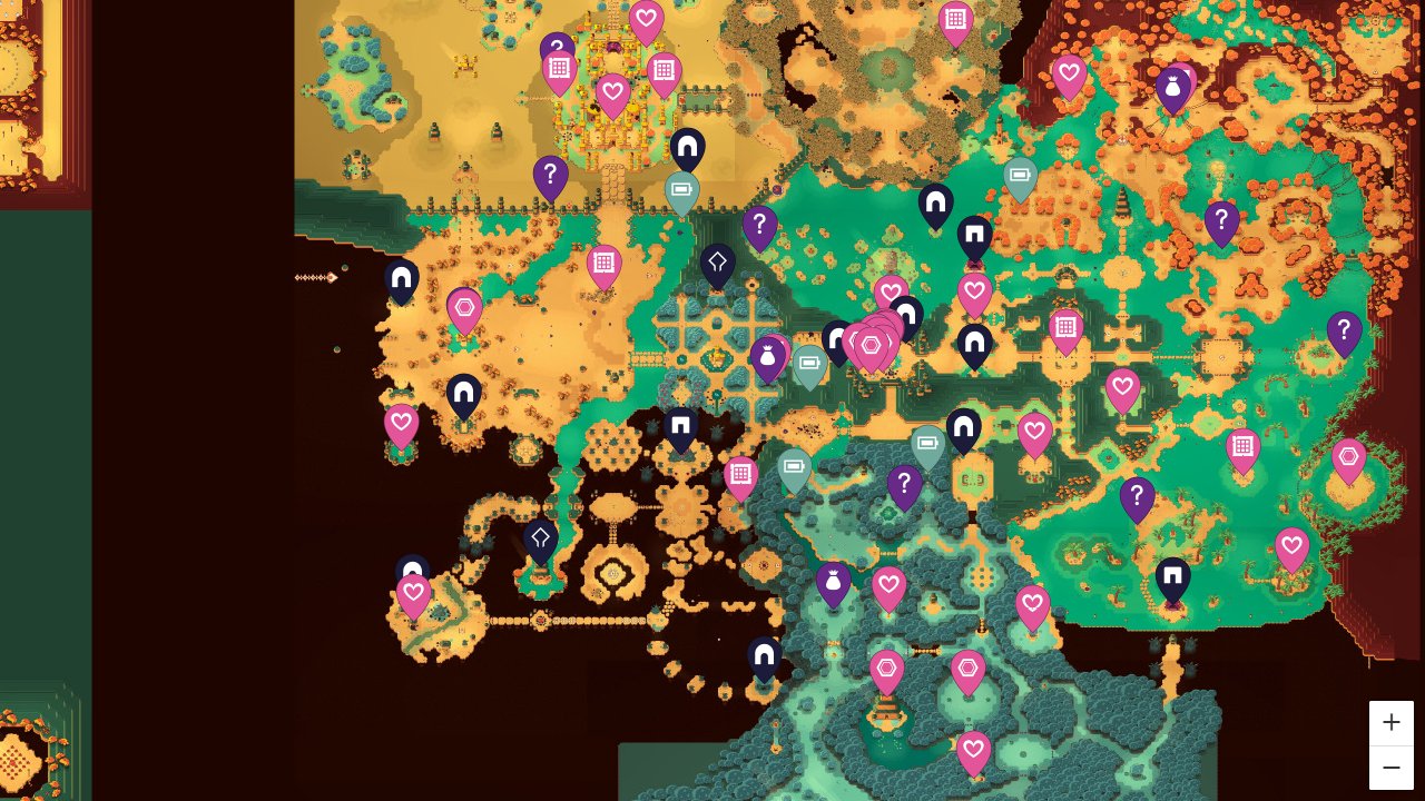 Minishoot Adventures interactive map screenshot