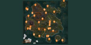 Myth Of Empires interactive map filtered to show only Resource Collection Area markers