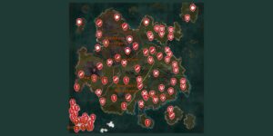 Myth Of Empires interactive map filtered to show only Strongholds markers