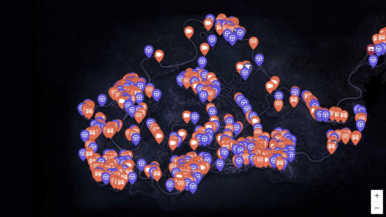 Need For Speed Most Wanted 2012 interactive map screenshot