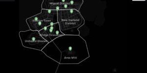 Neverness To Everness interactive map filtered to show only Fast Travel markers