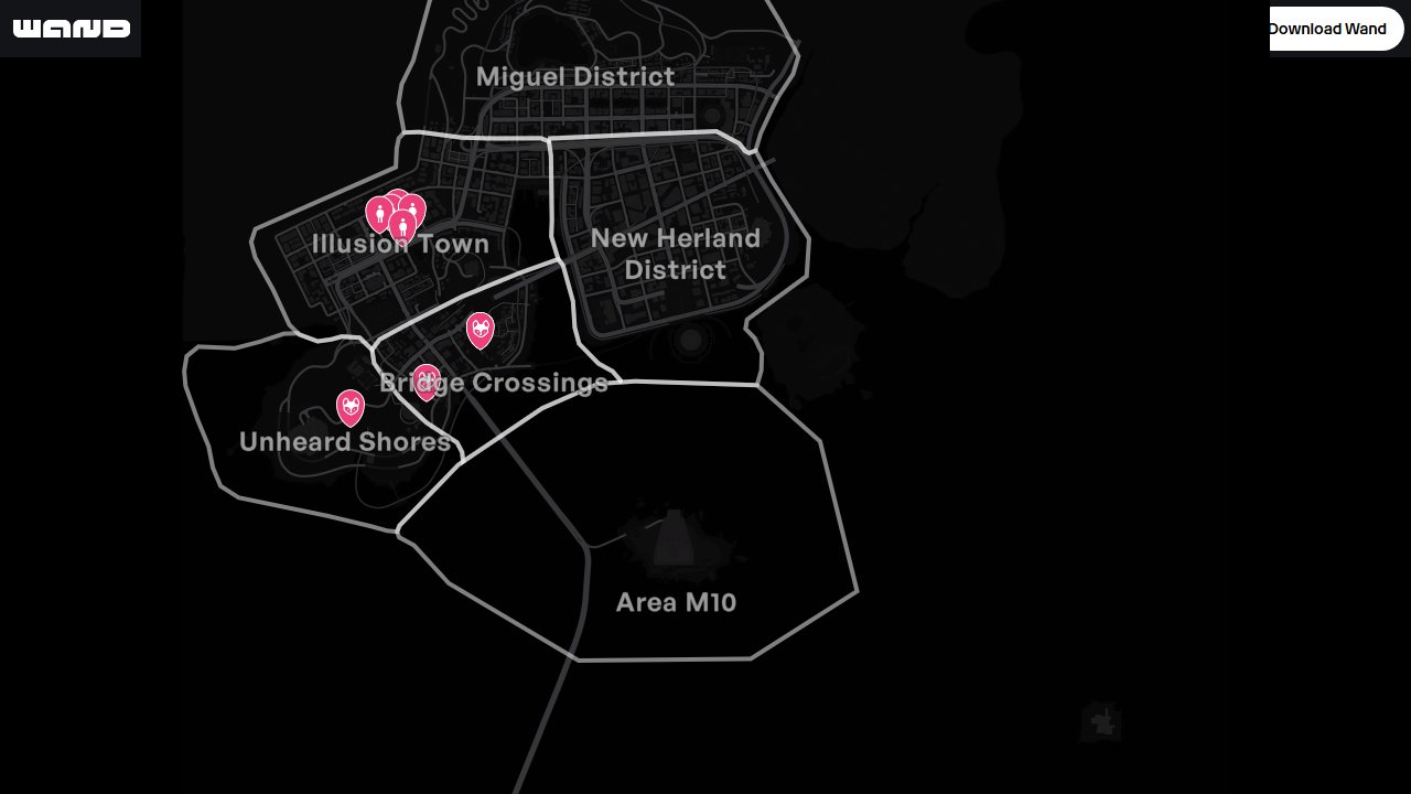 Neverness To Everness interactive map filtered to show only Npc markers